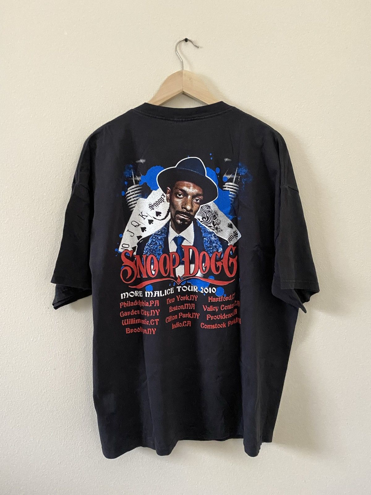 image of Rap Tees x Snoop Dogg Vintage 2010 Snoop Dogg More Malice Tour Shirt in Black, Men's (Size 2XL)