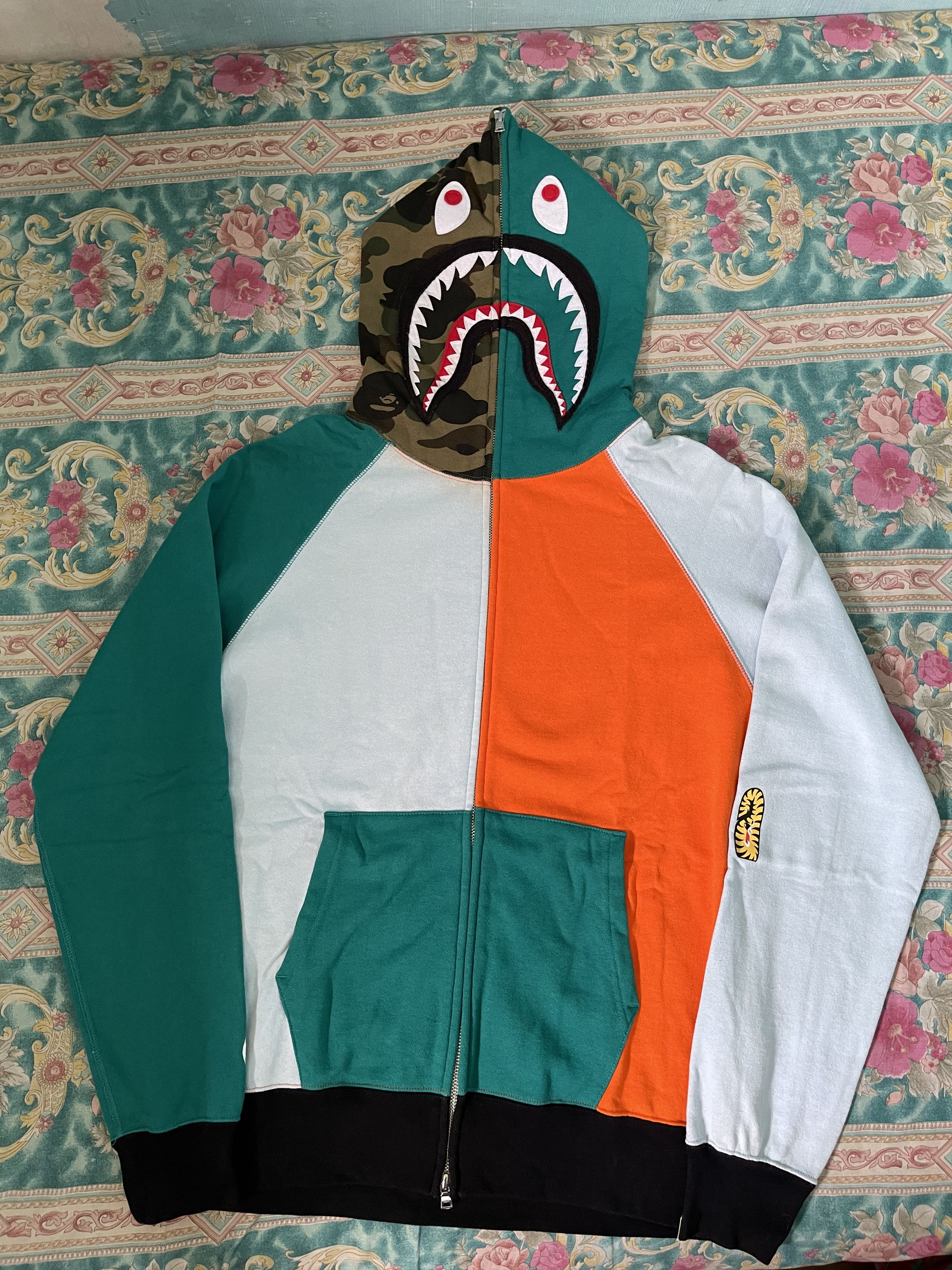 Bape Hoodie Bape Shark Multicolor A Half Camo PONR Size US L / EU 52-54 / 3 - 1 Thumbnail