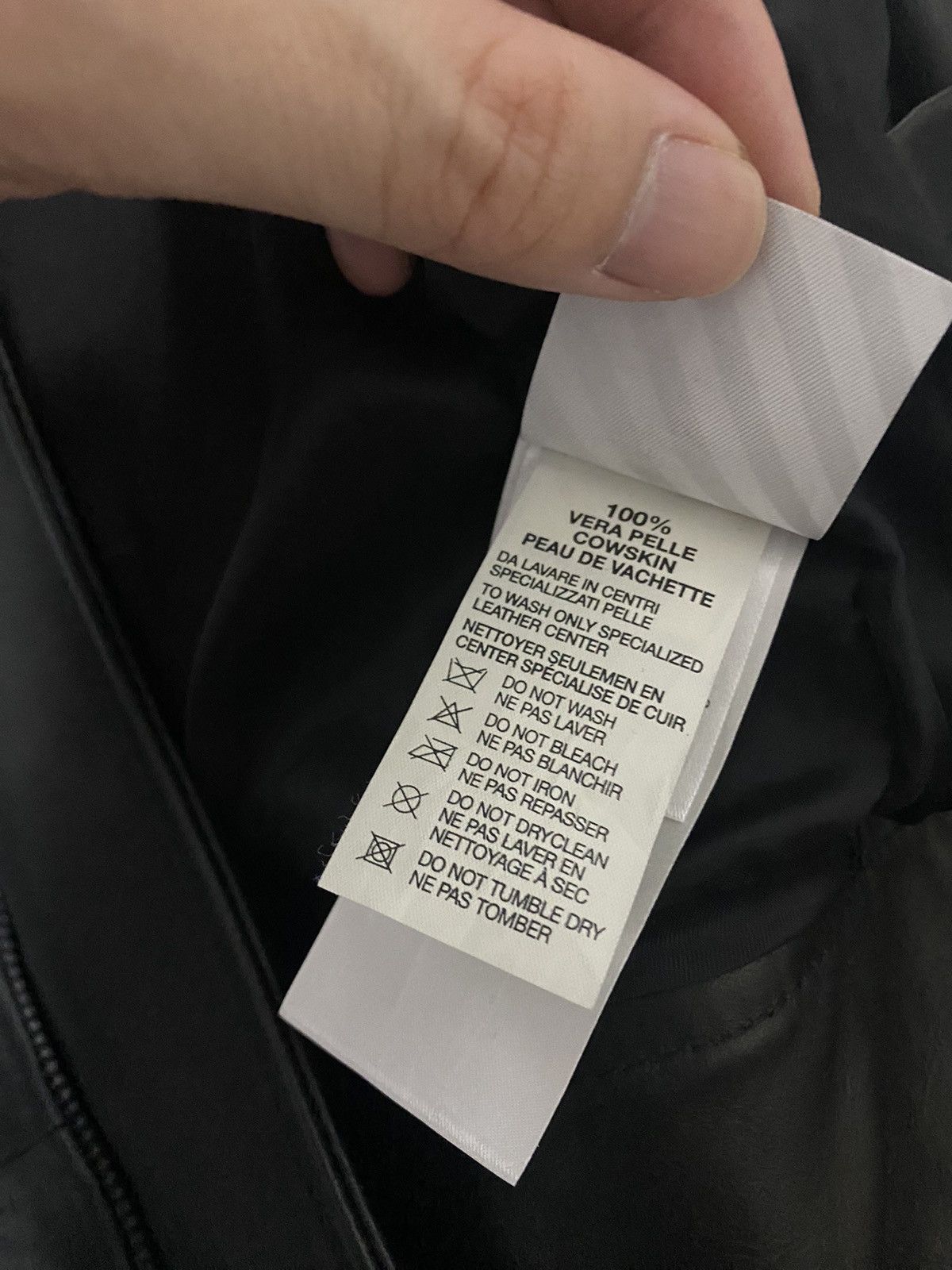 Off-White Crop Leather Biker Jacket Size US M / EU 48-50 / 2 - 10 Thumbnail
