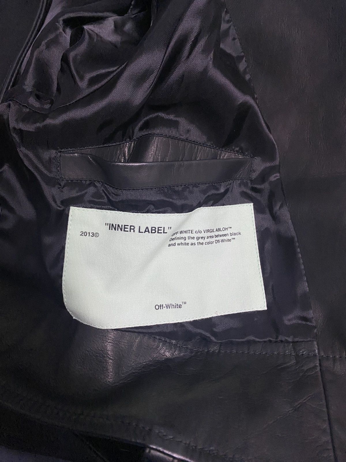 Off-White Crop Leather Biker Jacket Size US M / EU 48-50 / 2 - 6 Thumbnail
