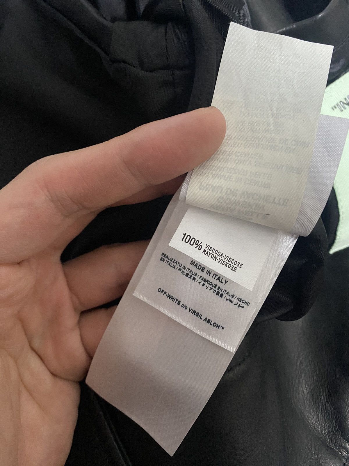 Off-White Crop Leather Biker Jacket Size US M / EU 48-50 / 2 - 11 Thumbnail
