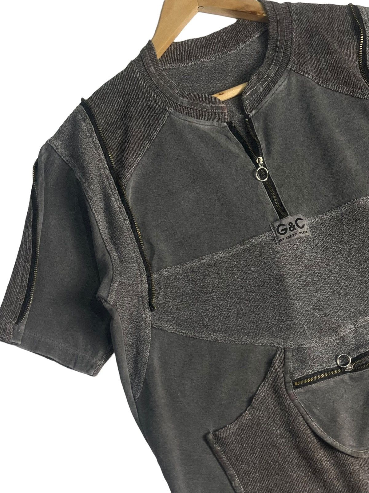 Designer × Seditionaries VTG 90s SEDITIONARIES MULTIZIPPED SMAL POCKET TSHIRT BY G&C Size US M / EU 48-50 / 2 - 6 Thumbnail