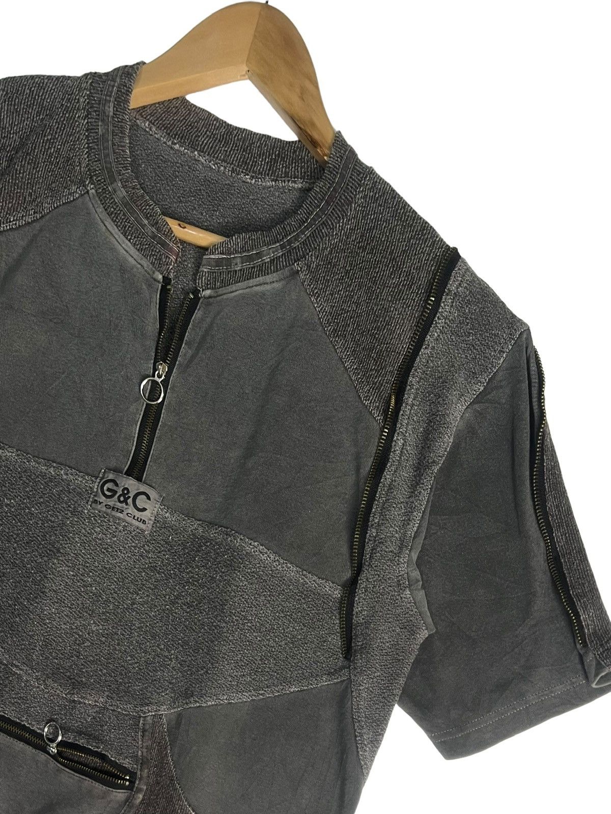Designer × Seditionaries VTG 90s SEDITIONARIES MULTIZIPPED SMAL POCKET TSHIRT BY G&C Size US M / EU 48-50 / 2 - 5 Thumbnail