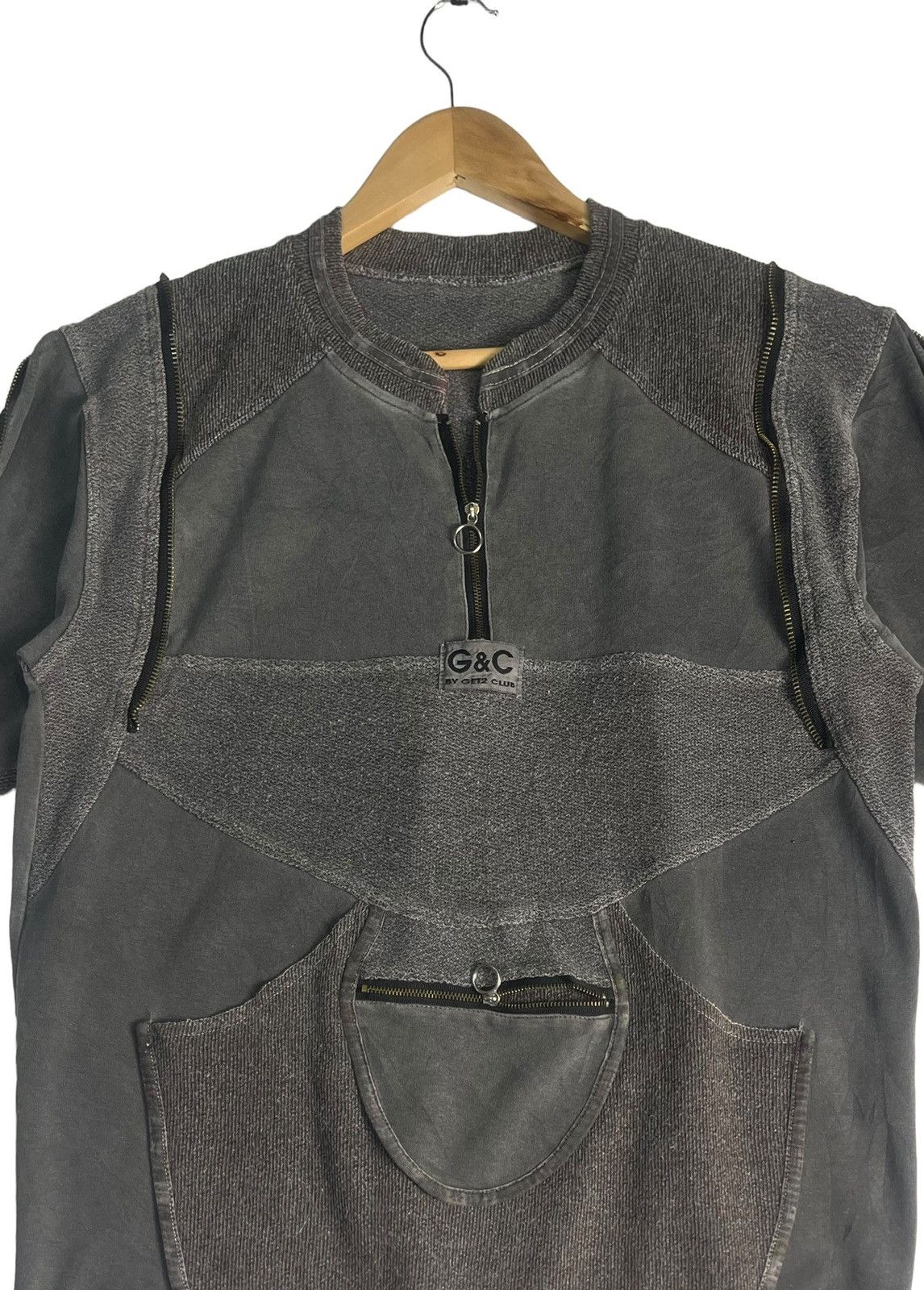 Designer × Seditionaries VTG 90s SEDITIONARIES MULTIZIPPED SMAL POCKET TSHIRT BY G&C Size US M / EU 48-50 / 2 - 4 Thumbnail