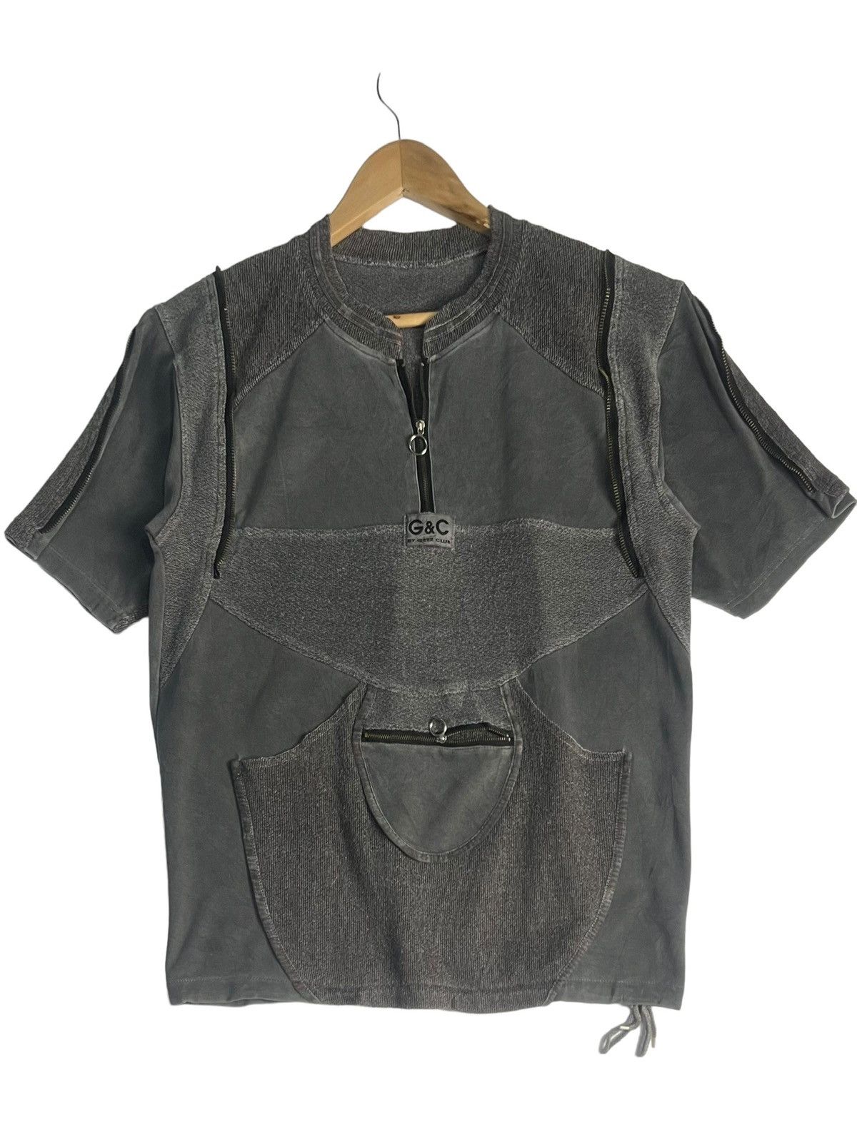 Designer × Seditionaries VTG 90s SEDITIONARIES MULTIZIPPED SMAL POCKET TSHIRT BY G&C Size US M / EU 48-50 / 2 - 1 Thumbnail