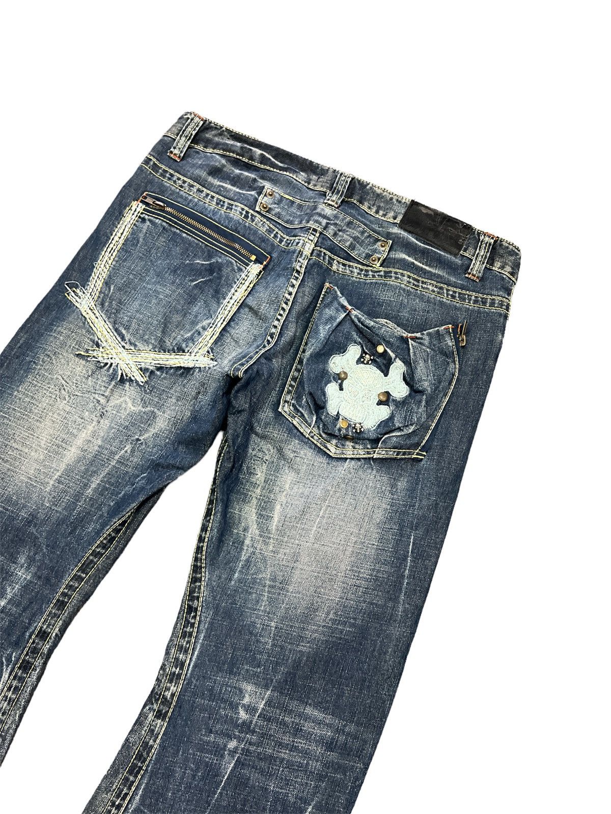 Japanese Brand FLARED💥LUCKY STORE TWIST DENIM PANT Size US 34 / EU 50 - 7 Thumbnail