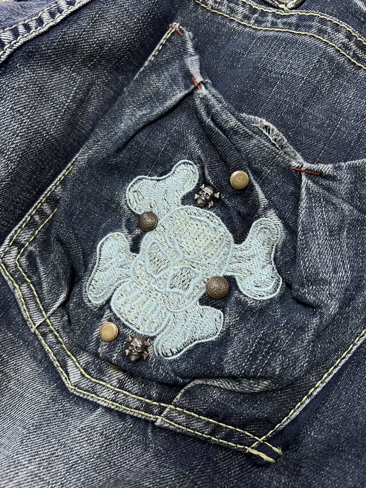 Japanese Brand FLARED💥LUCKY STORE TWIST DENIM PANT Size US 34 / EU 50 - 8 Thumbnail