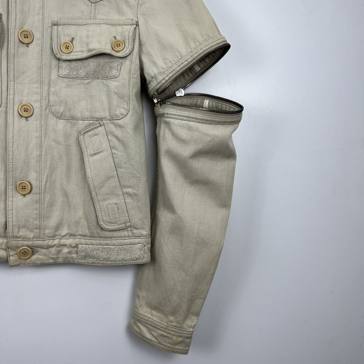 Bottega Veneta Vintage BOTTEGA VENETA Denim Removable Sleeve Jacket J0023 Size US S / EU 44-46 / 1 - 8 Thumbnail