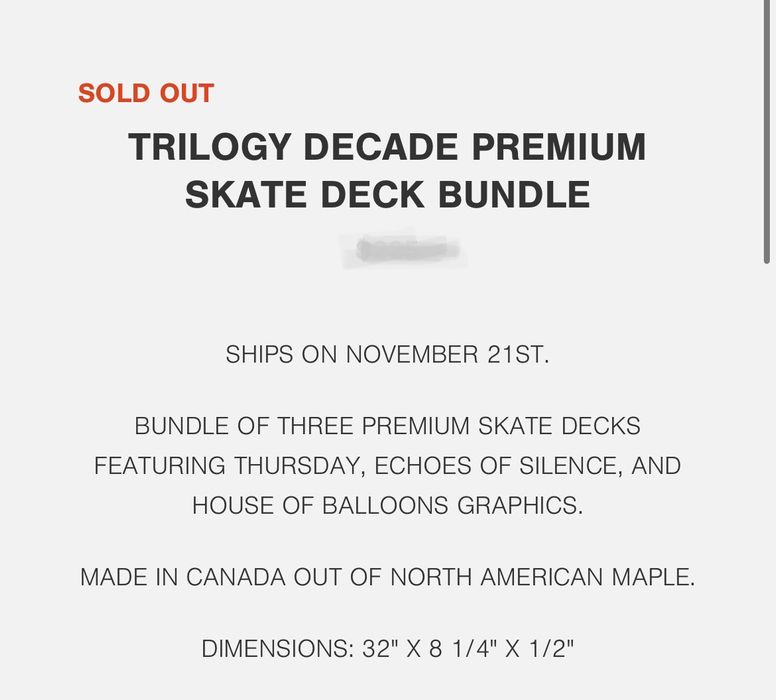 The Weeknd The Weeknd x Trilogy 10 Year Anniversary Skateboard Bundle ...