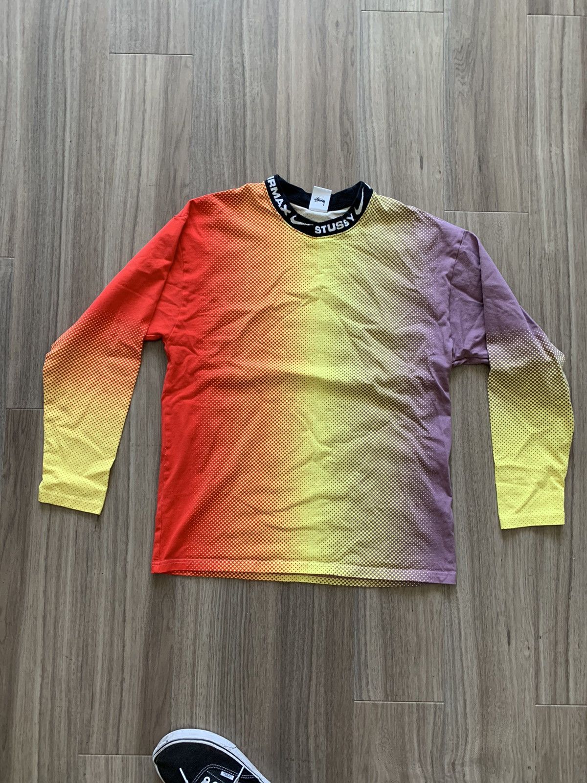 image of Nike x Stussy Logo Collar Half Tone Gradient Longsleeve, Men's (Size Small)