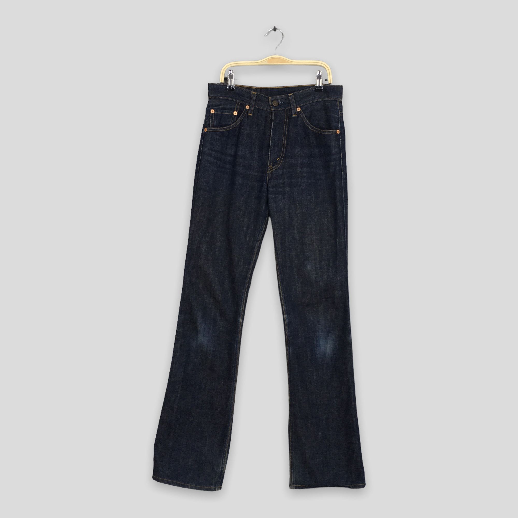 image of Size 27X33 Vintage Levi 517 Indigo Blue Wide Leg Flare Jeans, Men's