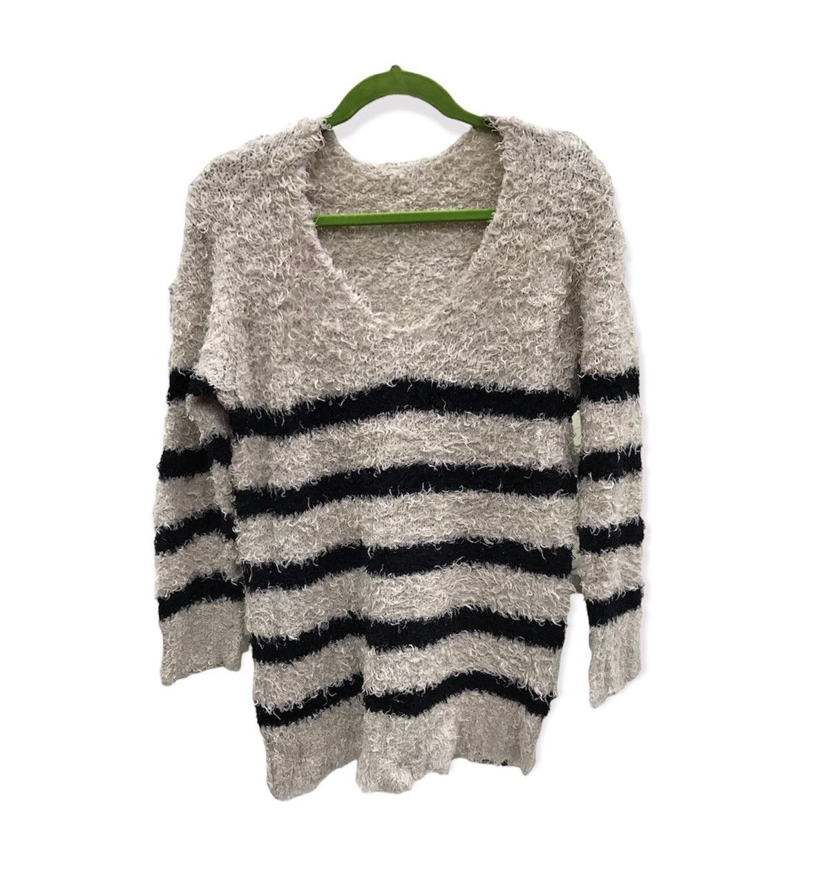 image of Vintage Unbranded Mohair Fluppy Stripe Sweatshirt, Women's (Size Medium)