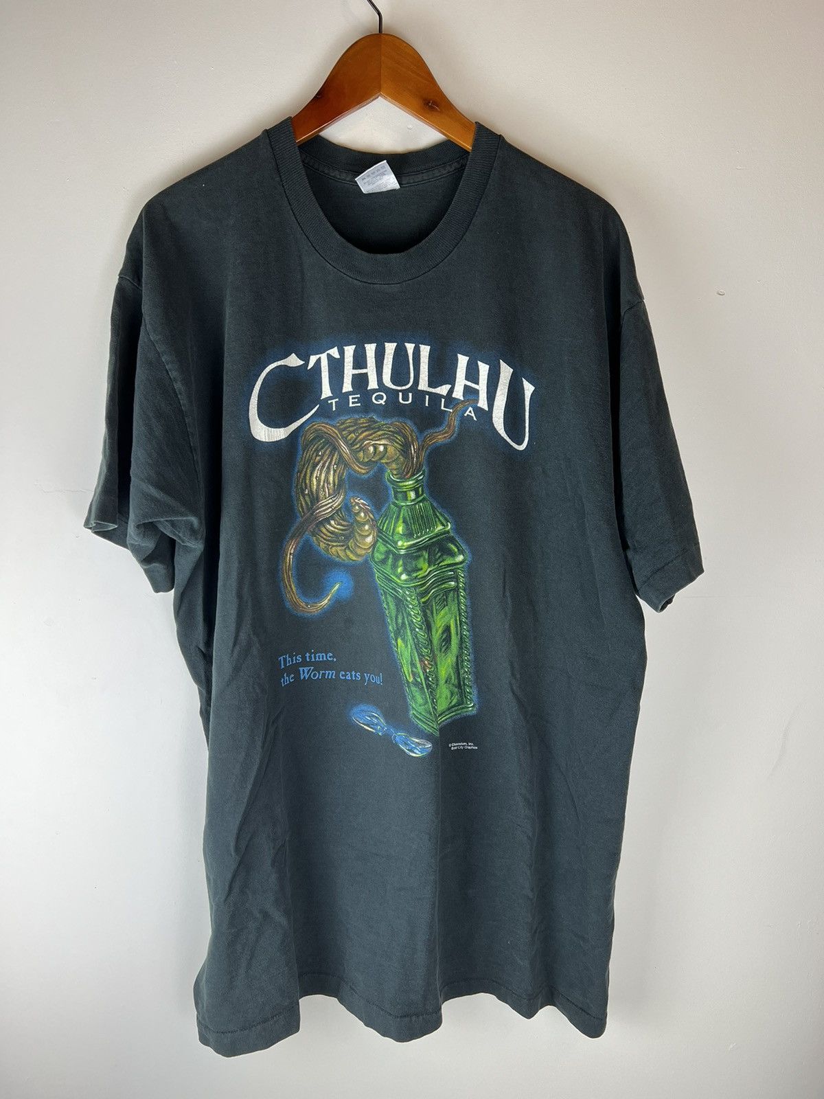 image of Vintage Cthulhu Tequila Chaosium Tee in Black, Men's (Size 2XL)