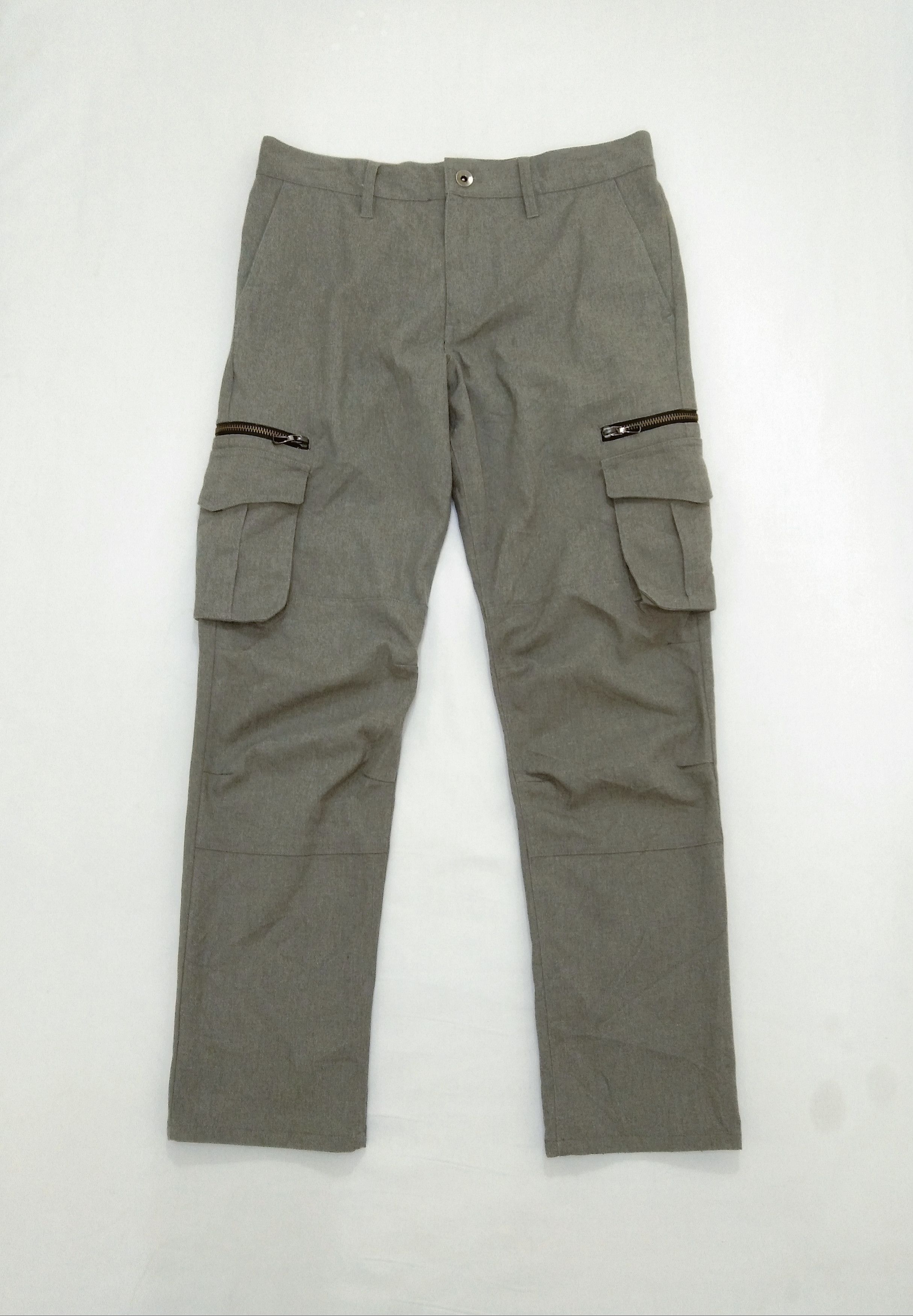 Japanese Brand Shellac x Semantic Design Grey Japanese Cargo Pants 29x27 Size US 29 - 1 Thumbnail