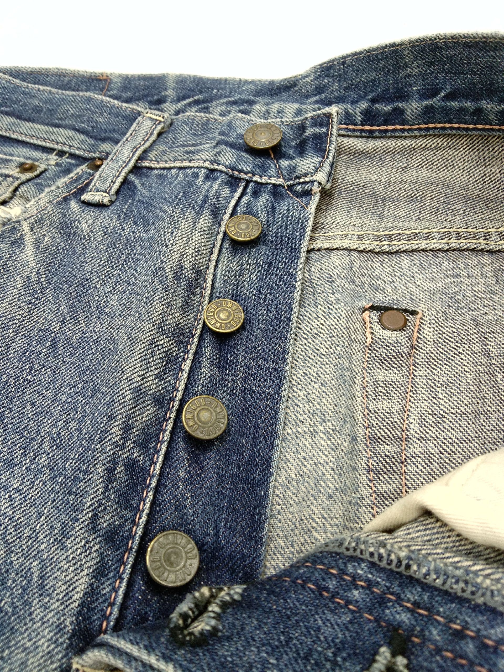 Japanese Brand Vintage Distressed Rusty Wash Omnigod Selvedge Redline Jeans Size US 30 / EU 46 - 10 Thumbnail