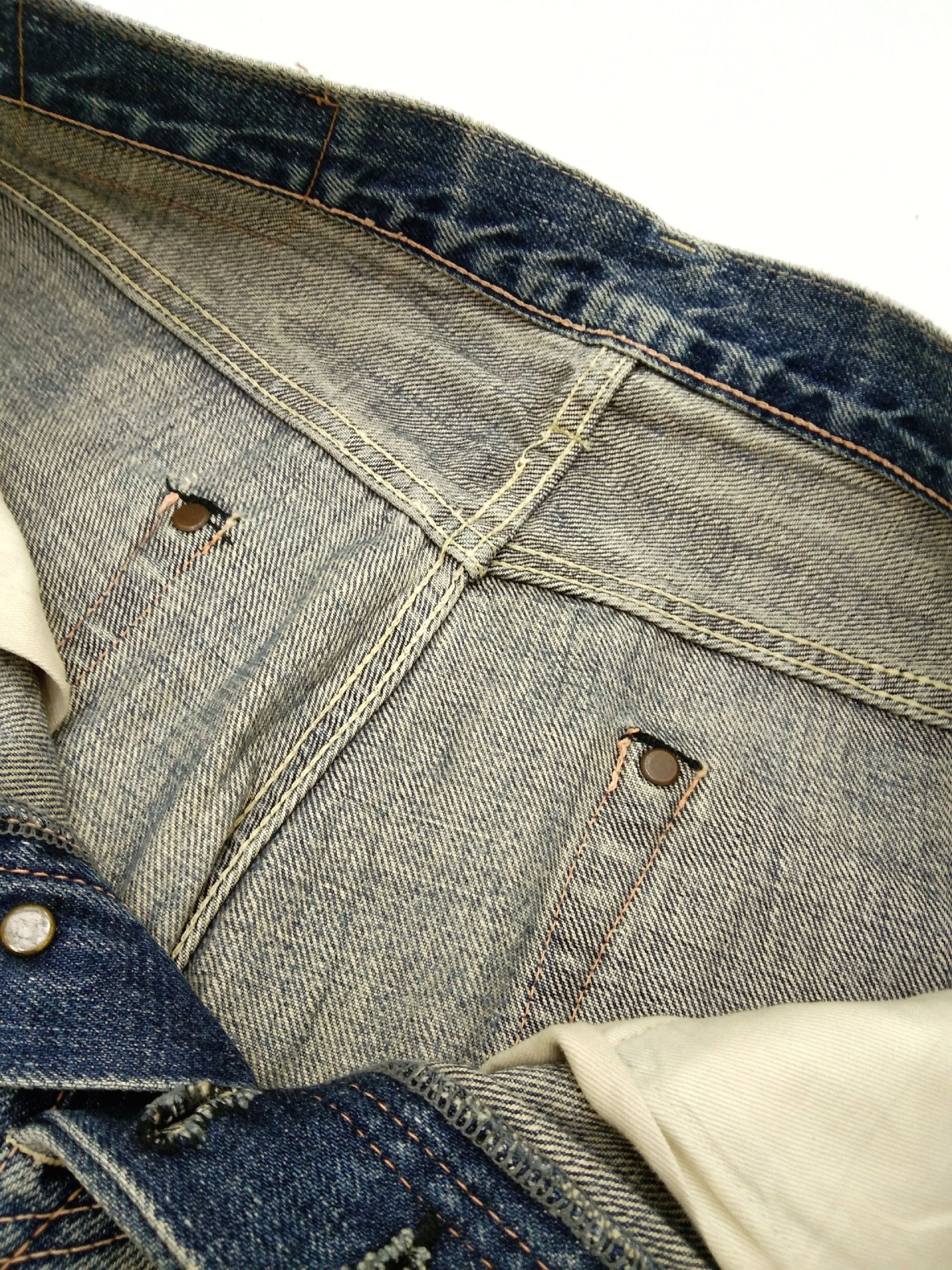 Japanese Brand Vintage Distressed Rusty Wash Omnigod Selvedge Redline Jeans Size US 30 / EU 46 - 11 Thumbnail
