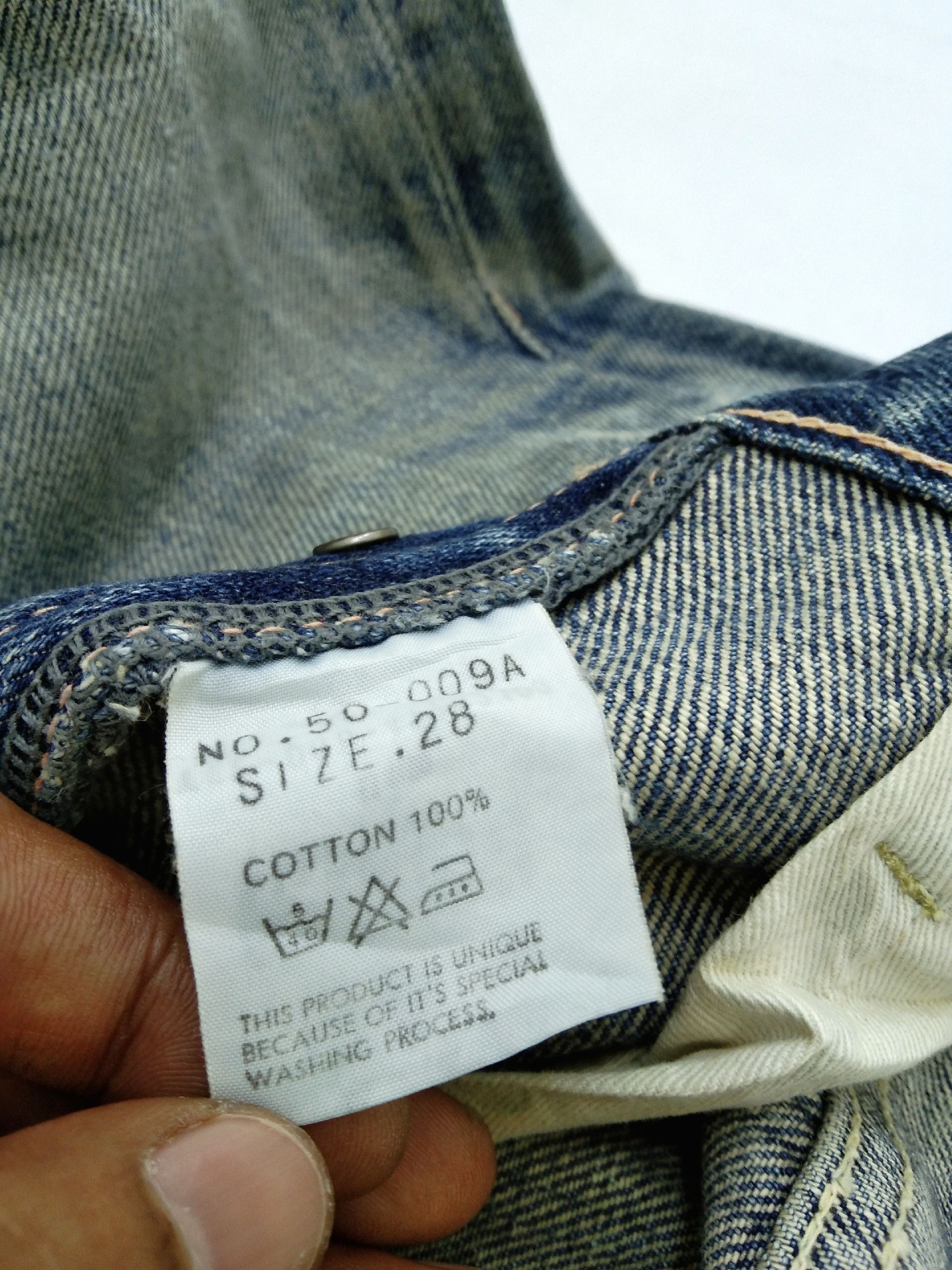 Japanese Brand Vintage Distressed Rusty Wash Omnigod Selvedge Redline Jeans Size US 30 / EU 46 - 12 Thumbnail