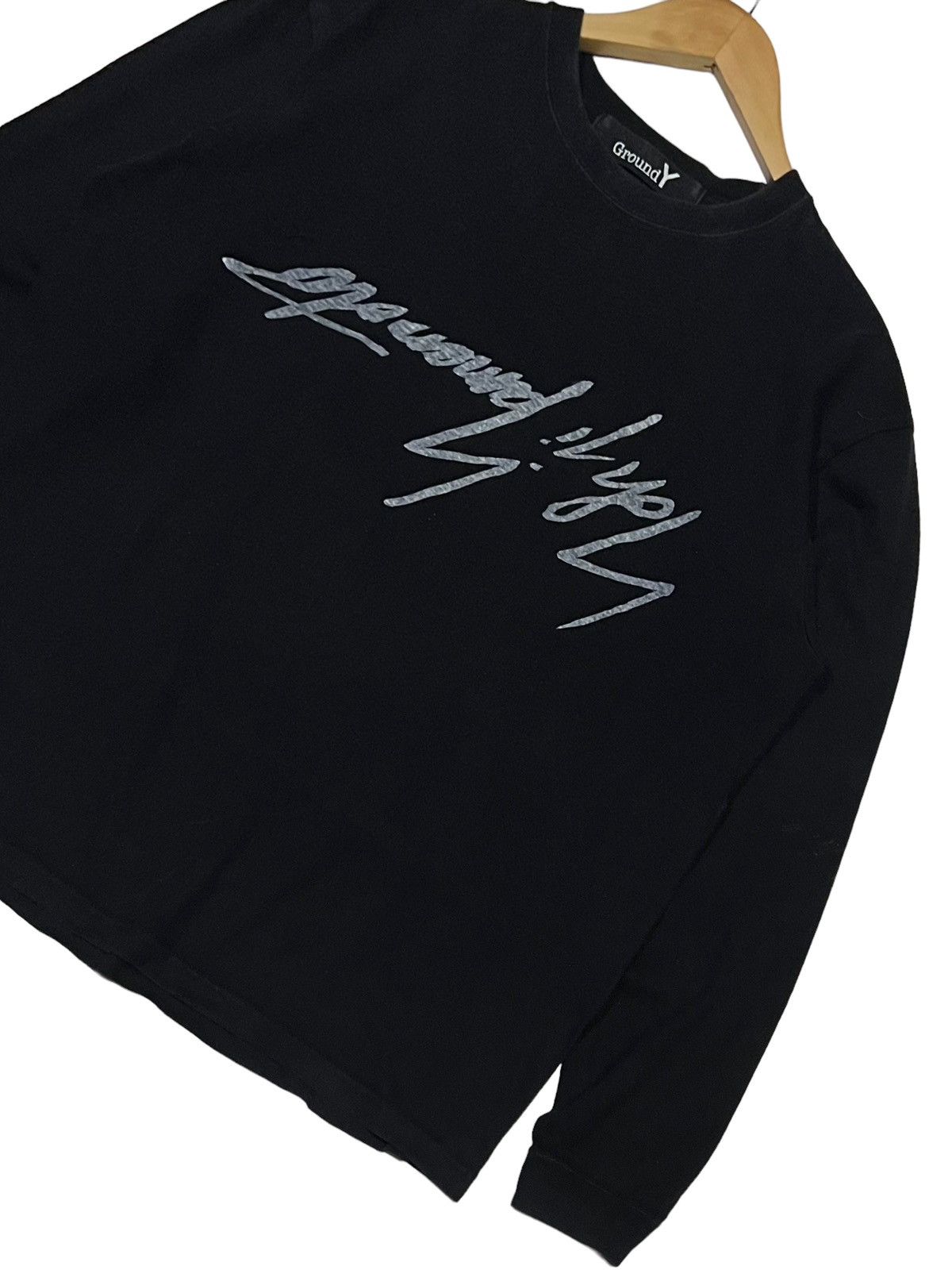 Ground Y × Hedi Slimane × Yohji Yamamoto VINTAGE YOHJI YAMAMOTO UP SIDE DOWN BIG SPELLOUT LONG SLEEVE Size US M / EU 48-50 / 2 - 4 Thumbnail