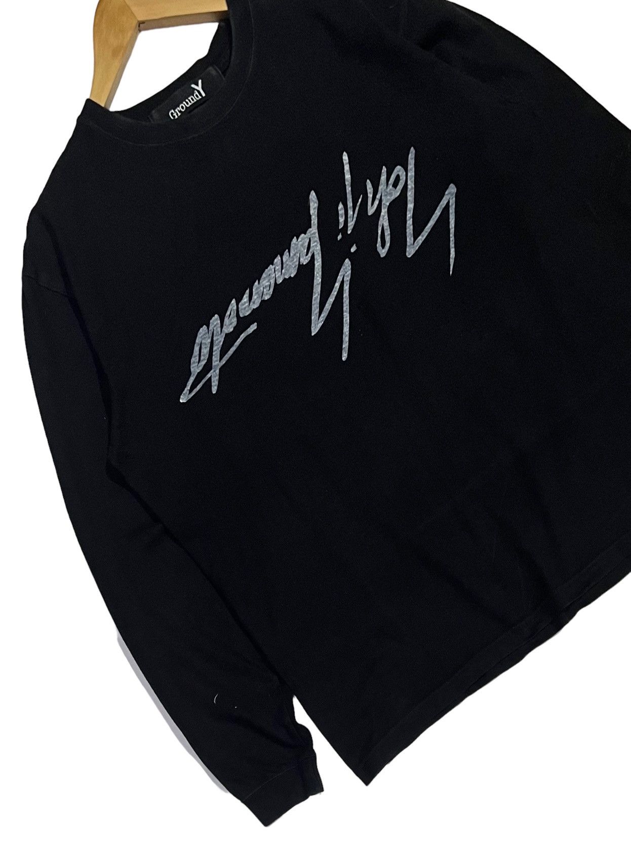 Ground Y × Hedi Slimane × Yohji Yamamoto VINTAGE YOHJI YAMAMOTO UP SIDE DOWN BIG SPELLOUT LONG SLEEVE Size US M / EU 48-50 / 2 - 5 Thumbnail