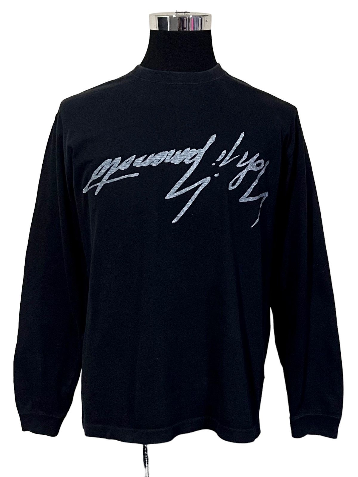 Ground Y × Hedi Slimane × Yohji Yamamoto VINTAGE YOHJI YAMAMOTO UP SIDE DOWN BIG SPELLOUT LONG SLEEVE Size US M / EU 48-50 / 2 - 8 Thumbnail