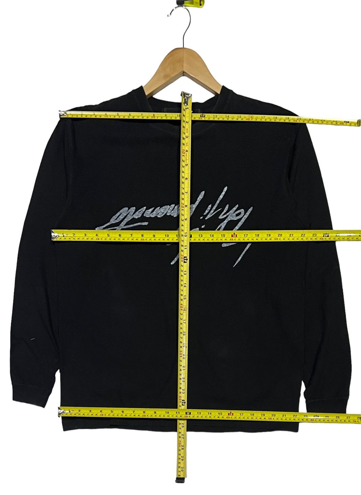 Ground Y × Hedi Slimane × Yohji Yamamoto VINTAGE YOHJI YAMAMOTO UP SIDE DOWN BIG SPELLOUT LONG SLEEVE Size US M / EU 48-50 / 2 - 9 Thumbnail