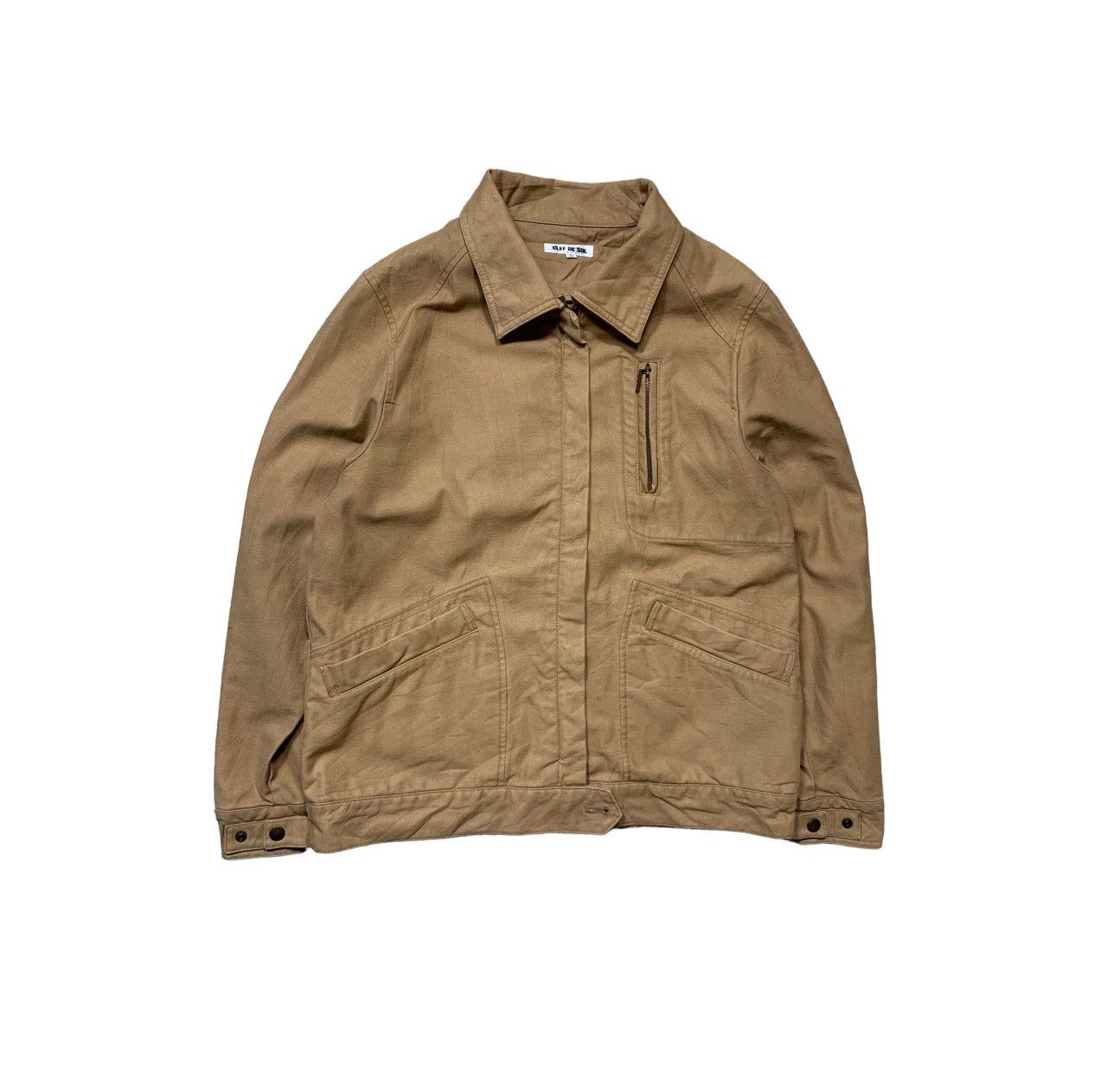 image of Avant Garde Clef De Sol Jacket Workwear Street Fashion in Brown, Men's (Size Medium)