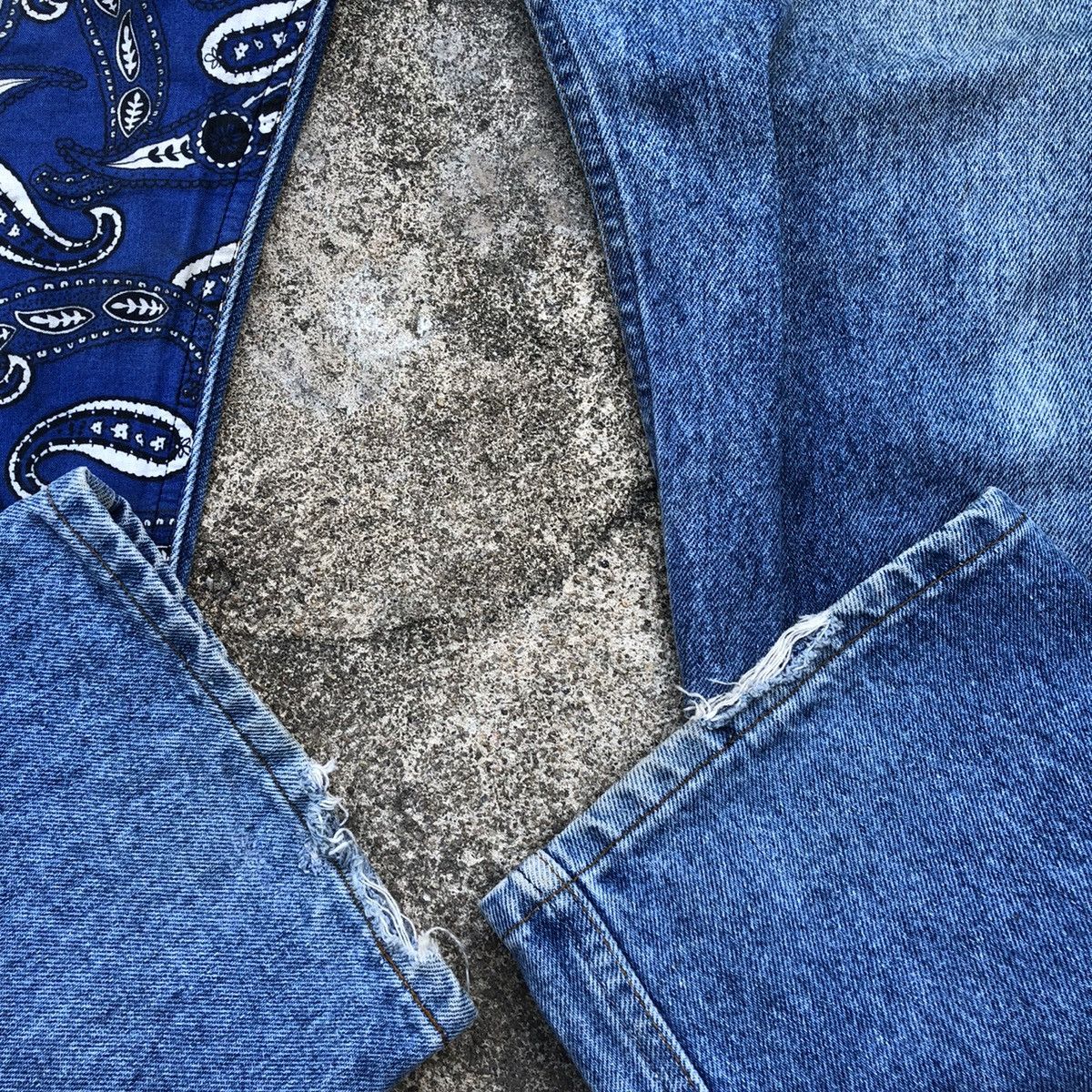 Levi's × Levi's Vintage Clothing 🔥Rare🔥🇺🇸Levis Custom Bandana Patchwork Distressed Denim Jeans Size US 38 / EU 54 - 8 Thumbnail