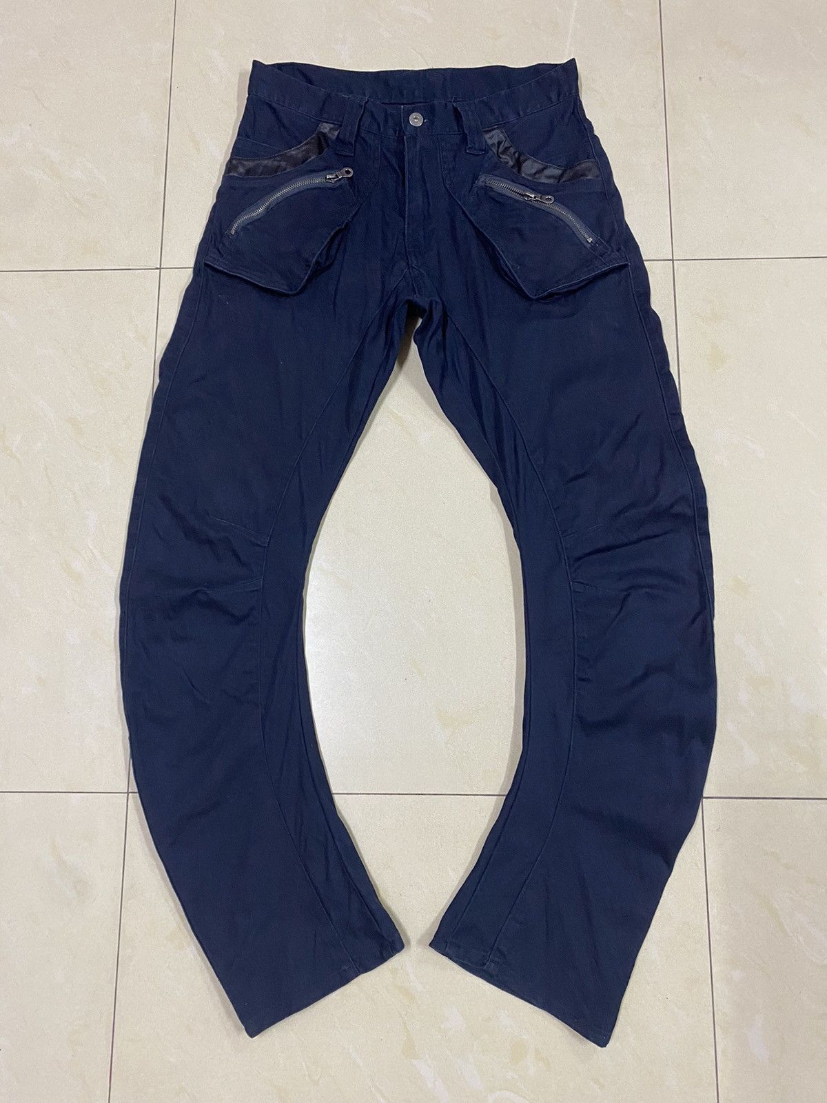 image of Le Grande Bleu L G B x Ppfm Ppfm J Cut Bondage Pants in Navy Blue, Men's (Size 32)