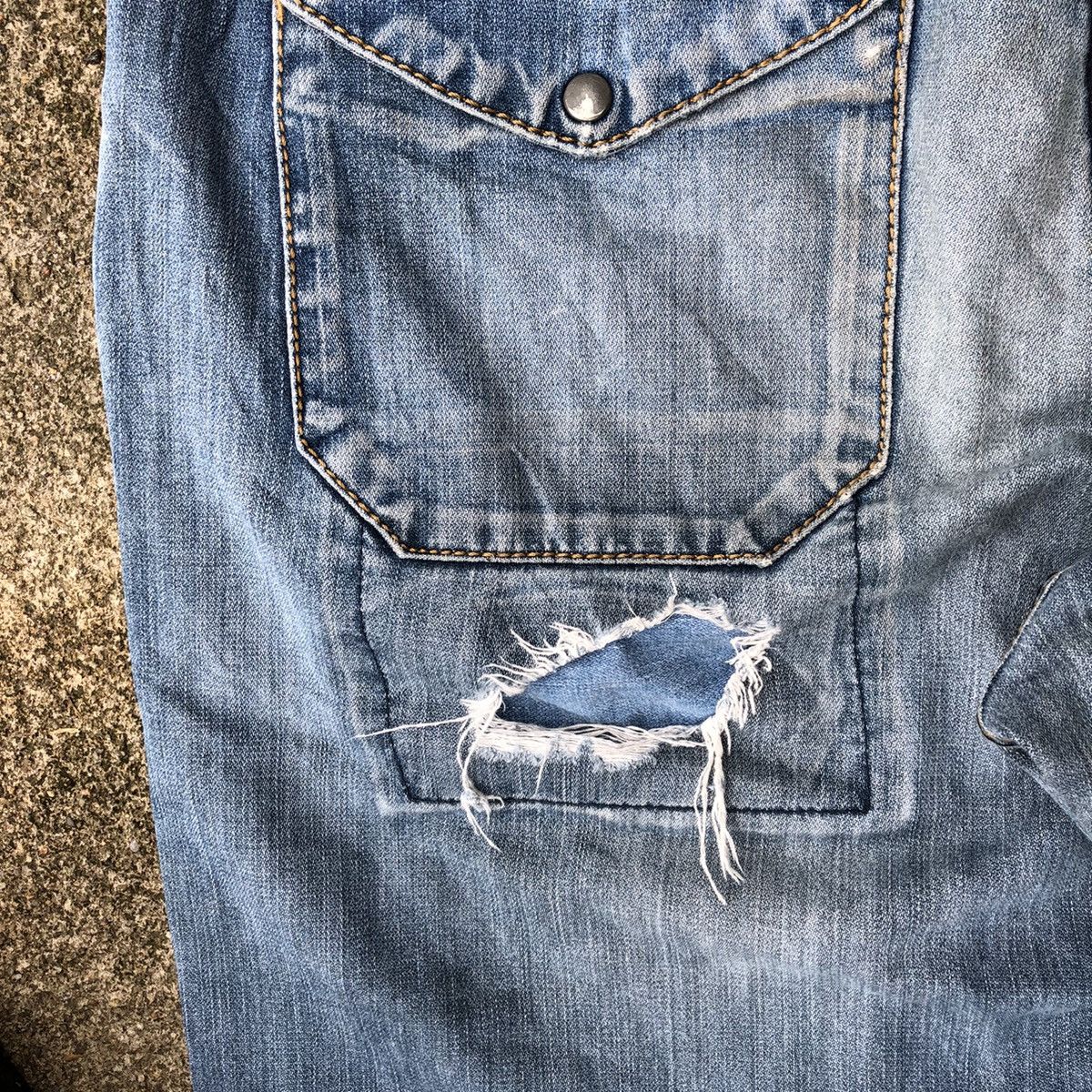 French Connection × Vintage 🔥Thrash🔥French Connection Patchwork Rips Distress Jeans Size US 36 / EU 52 - 11 Thumbnail