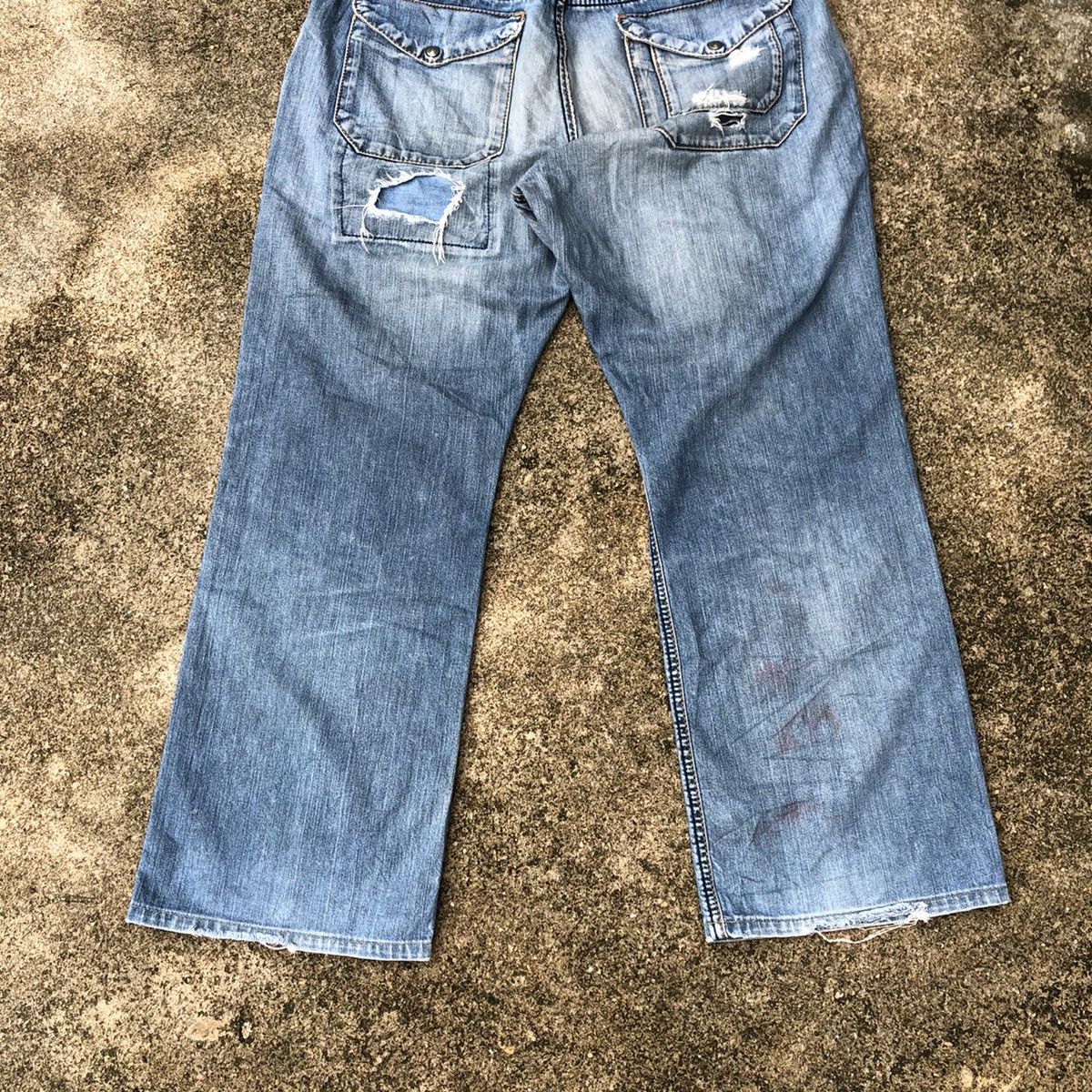 French Connection × Vintage 🔥Thrash🔥French Connection Patchwork Rips Distress Jeans Size US 36 / EU 52 - 6 Thumbnail