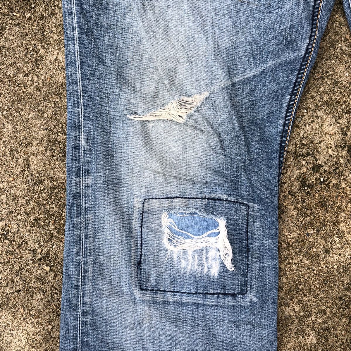 French Connection × Vintage 🔥Thrash🔥French Connection Patchwork Rips Distress Jeans Size US 36 / EU 52 - 8 Thumbnail