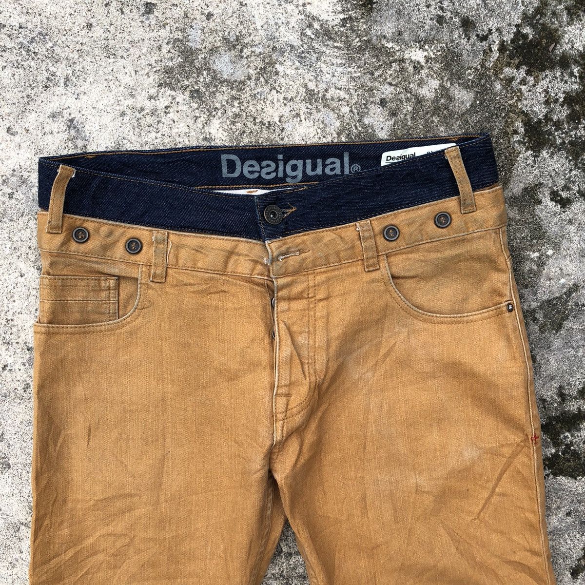 Desigual × Vintage 🔥Dope🔥Rare🔥Desigual Double Waist Designer Style Jeans Size US 32 / EU 48 - 2 Thumbnail