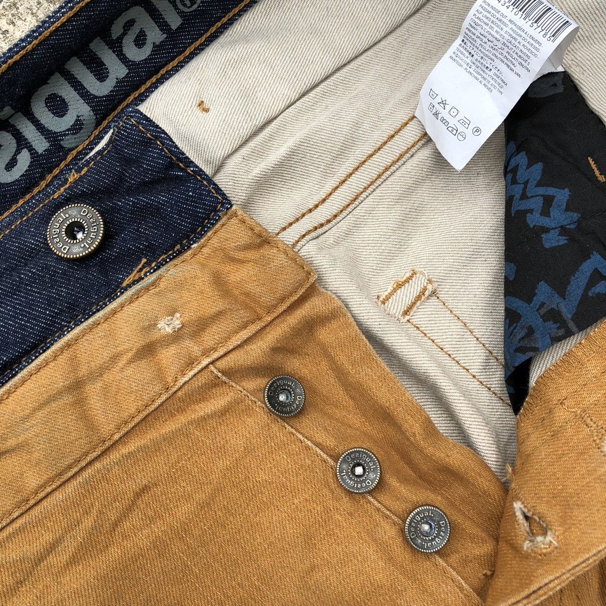 Desigual × Vintage 🔥Dope🔥Rare🔥Desigual Double Waist Designer Style Jeans Size US 32 / EU 48 - 15 Thumbnail