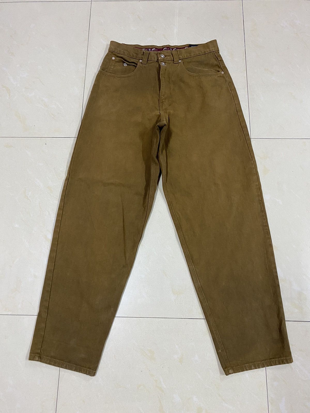 image of Jnco x Marc Buchanan Vintage Pelle Pelle Marc Buchanan Faded Baggy Denim in Brown, Men's (Size 32)