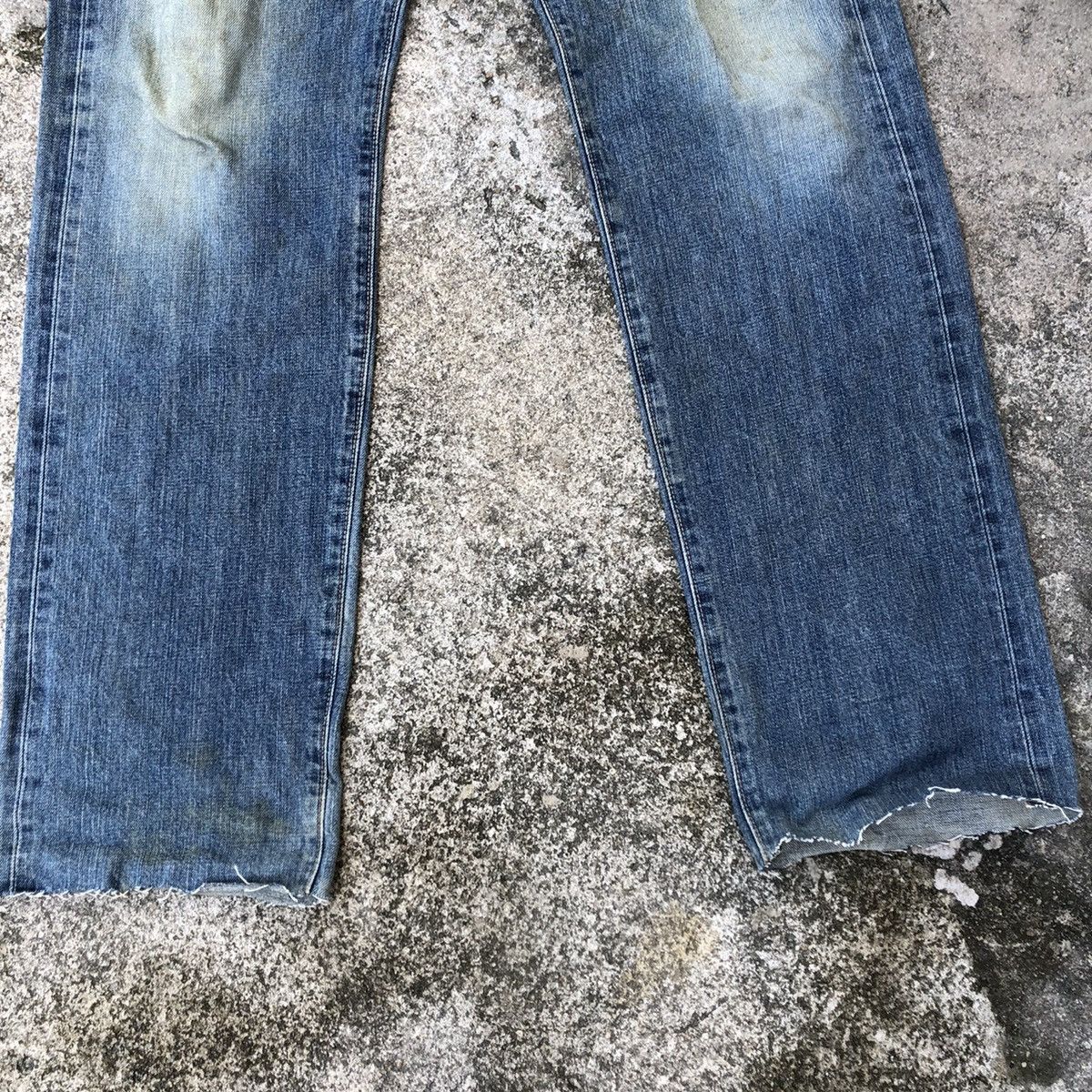Edwin × Vintage Rare Vintage Edwin 505 Stoned Wash Distress Selvedge Jeans Size US 32 / EU 48 - 4 Thumbnail