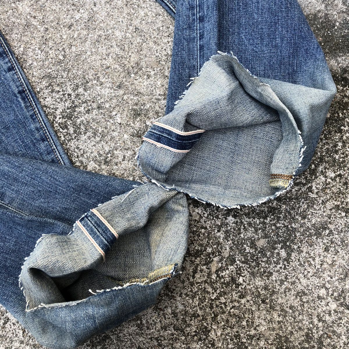 Edwin × Vintage Rare Vintage Edwin 505 Stoned Wash Distress Selvedge Jeans Size US 32 / EU 48 - 12 Thumbnail