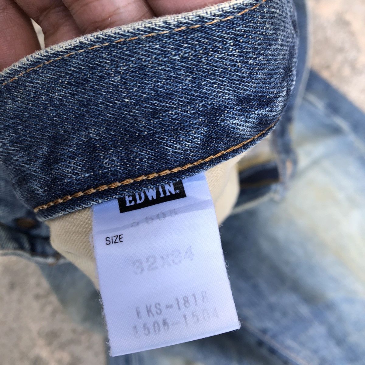 Edwin × Vintage Rare Vintage Edwin 505 Stoned Wash Distress Selvedge Jeans Size US 32 / EU 48 - 17 Thumbnail