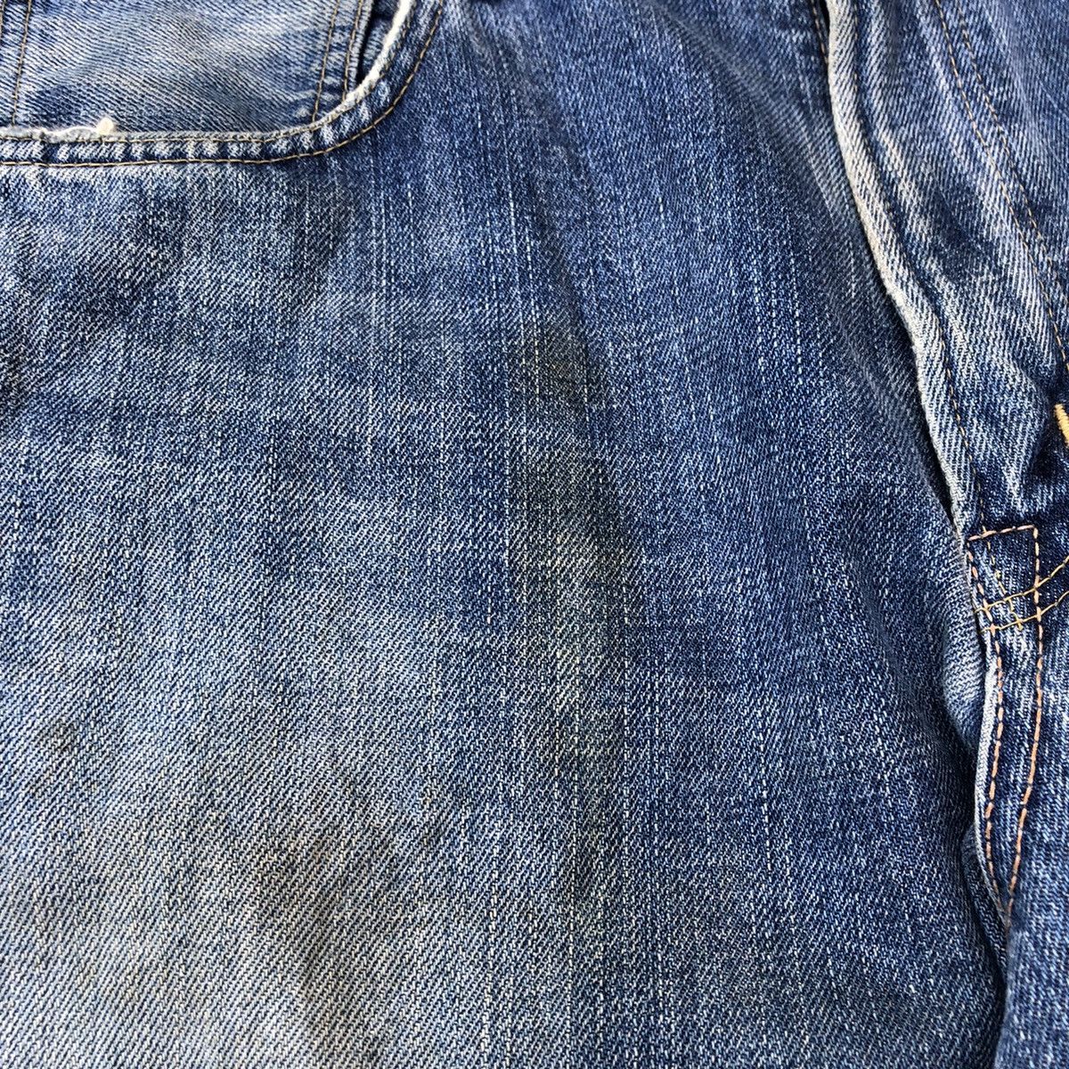 Edwin × Vintage Rare Vintage Edwin 505 Stoned Wash Distress Selvedge Jeans Size US 32 / EU 48 - 11 Thumbnail