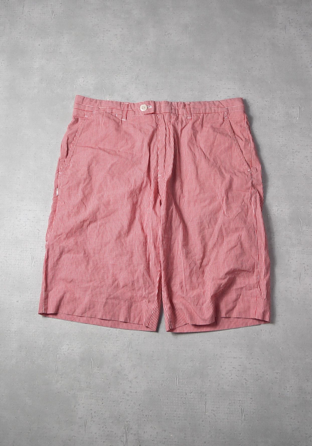 image of Head Porter x Hiroshi Fujiwara Checker Short Pants Slacks Shorts 28821 - 841 50 in Red (Size 32)