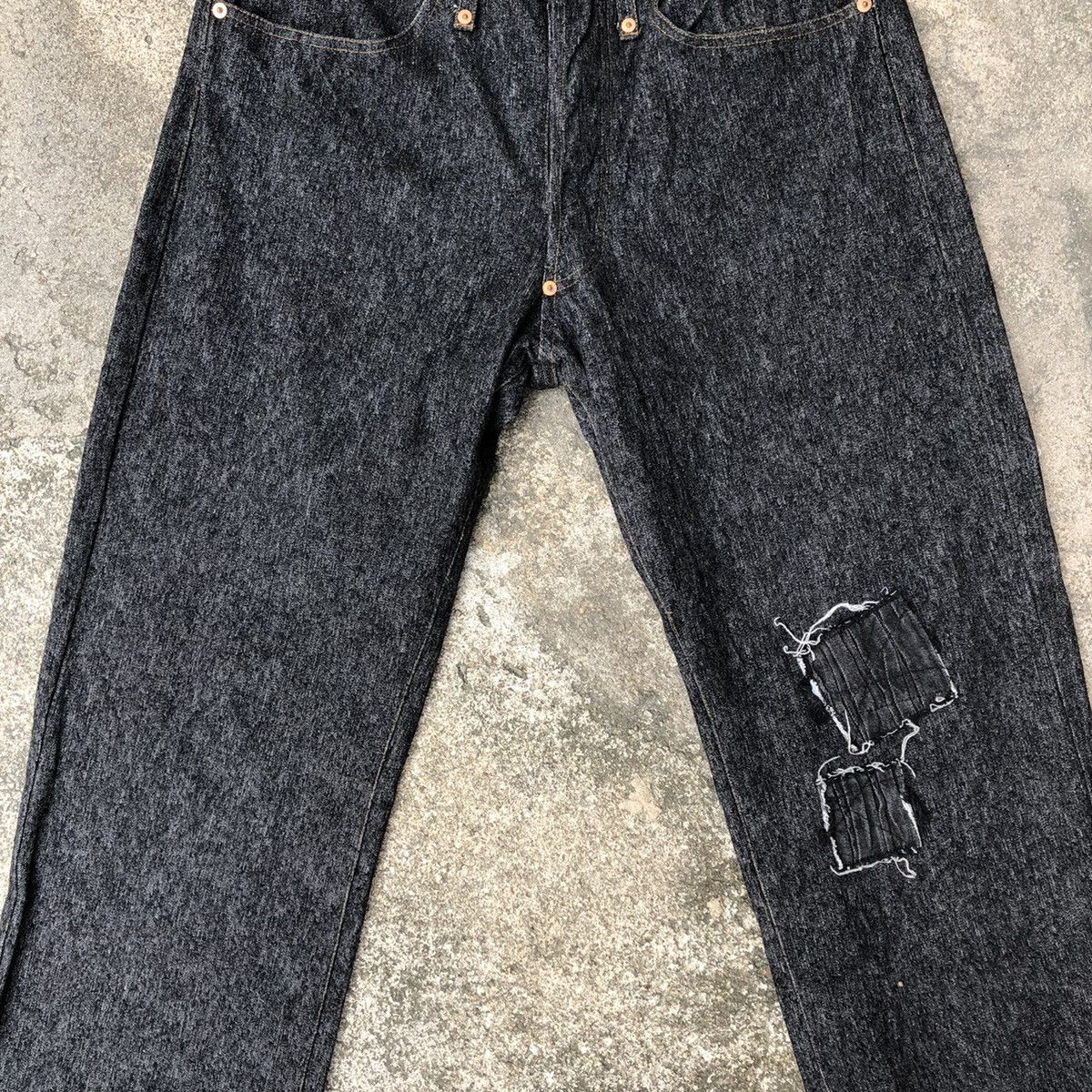 Japanese Brand × Vintage 🔥Rare🔥Vintage England Hyde SK Original Patchwork Denim Jeans Size US 32 / EU 48 - 3 Thumbnail