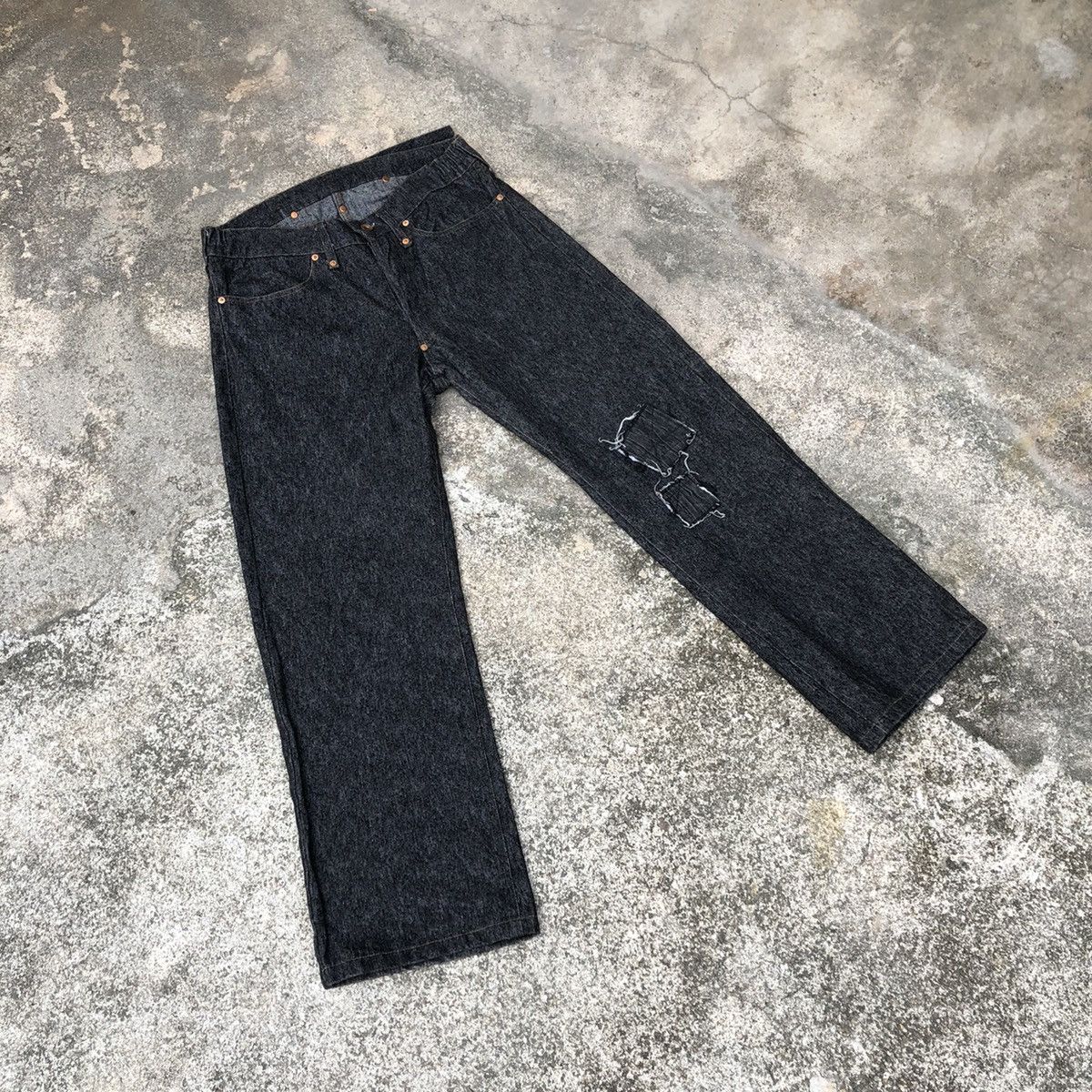 Japanese Brand × Vintage 🔥Rare🔥Vintage England Hyde SK Original Patchwork Denim Jeans Size US 32 / EU 48 - 1 Thumbnail