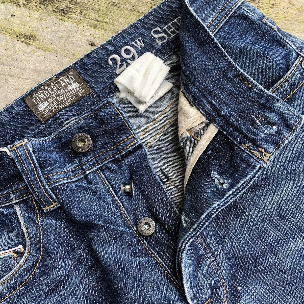 Timberland × Vintage 🔥Thrash🔥Timberland Blue Wash Rips Distress Selvedge Jeans Size US 30 / EU 46 - 13 Thumbnail