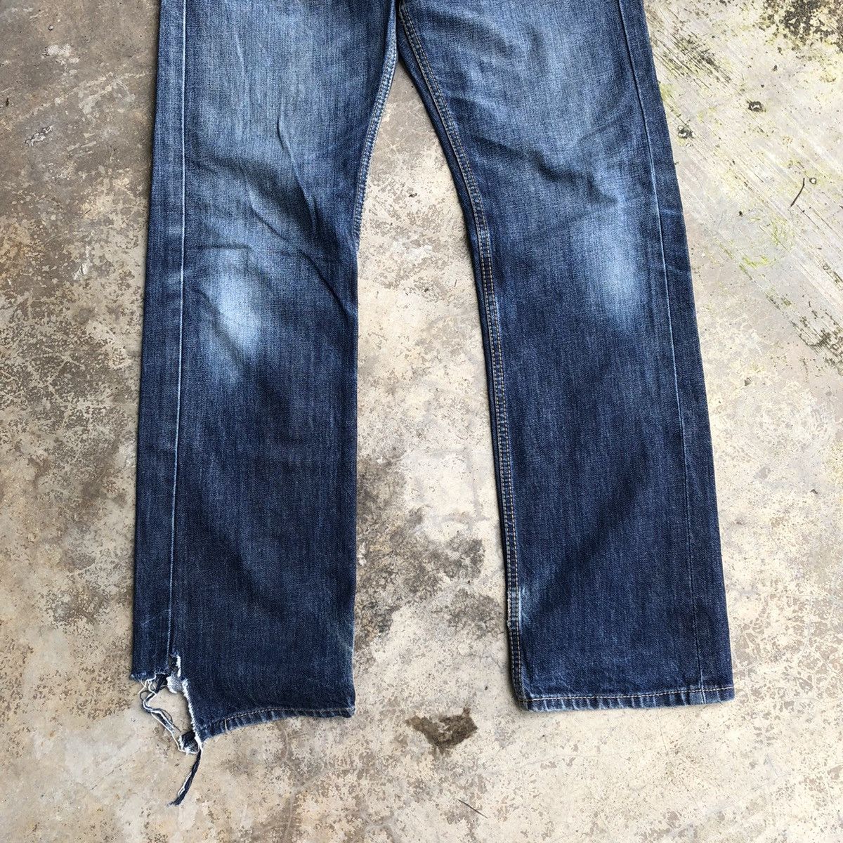 Timberland × Vintage 🔥Thrash🔥Timberland Blue Wash Rips Distress Selvedge Jeans Size US 30 / EU 46 - 3 Thumbnail