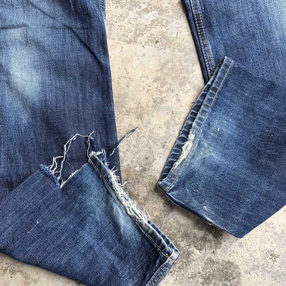 Timberland × Vintage 🔥Thrash🔥Timberland Blue Wash Rips Distress Selvedge Jeans Size US 30 / EU 46 - 7 Thumbnail