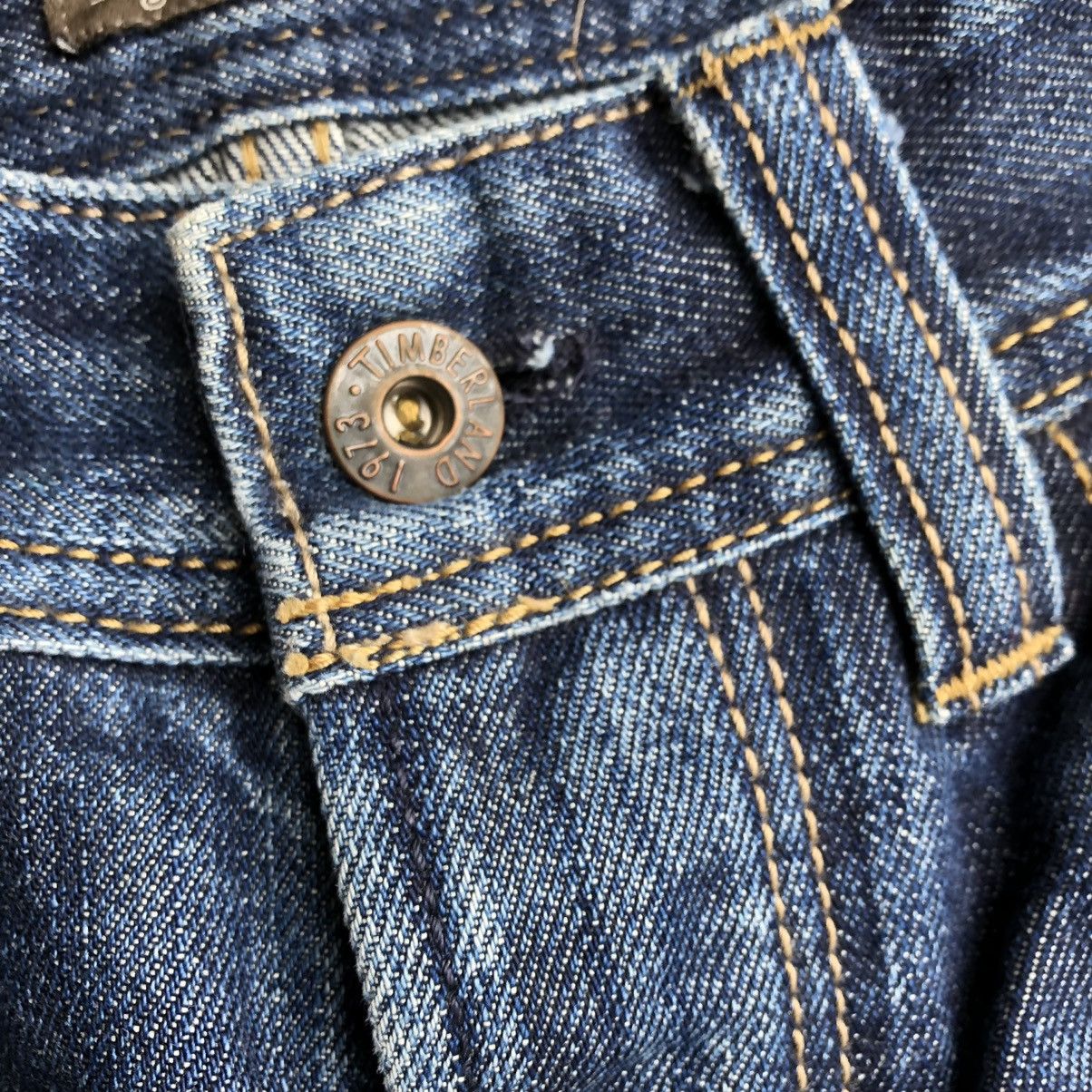 Timberland × Vintage 🔥Thrash🔥Timberland Blue Wash Rips Distress Selvedge Jeans Size US 30 / EU 46 - 12 Thumbnail
