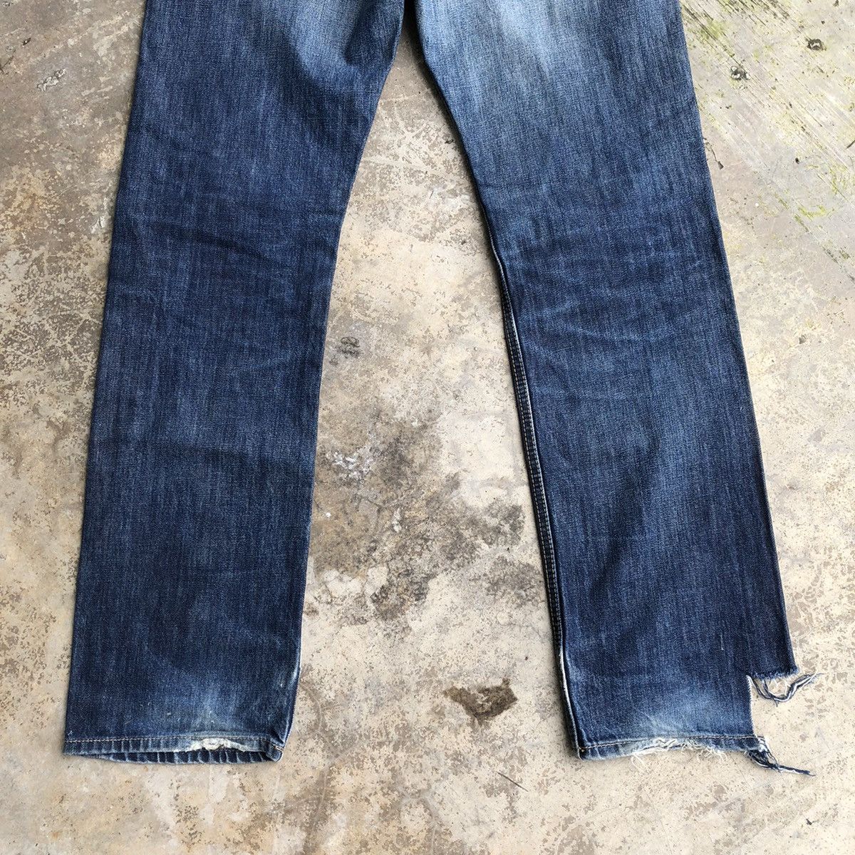 Timberland × Vintage 🔥Thrash🔥Timberland Blue Wash Rips Distress Selvedge Jeans Size US 30 / EU 46 - 6 Thumbnail