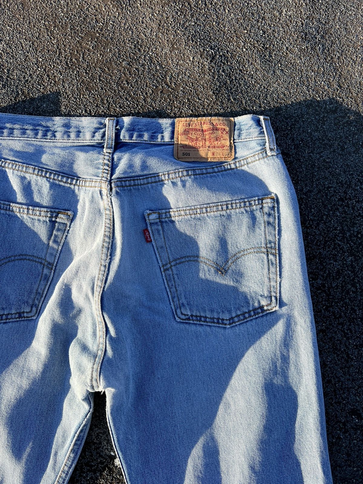 Levi's × Levi's Vintage Clothing × Vintage Vintage Levi’s 501 Light Blue Distressed Denim Pant Size US 34 / EU 50 - 14 Thumbnail