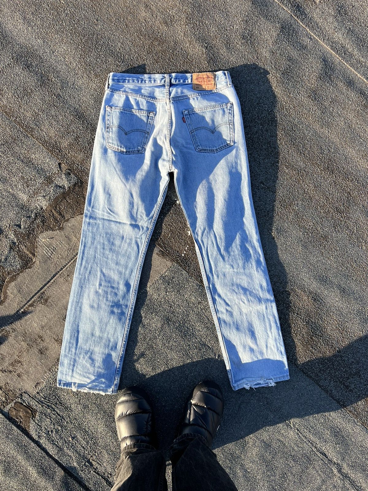 Levi's × Levi's Vintage Clothing × Vintage Vintage Levi’s 501 Light Blue Distressed Denim Pant Size US 34 / EU 50 - 1 Thumbnail