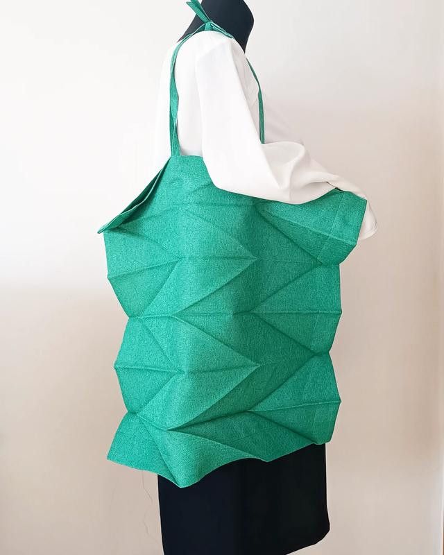 Issey Miyake Issey Miyake Tote Bag Pleated Shopper Shoulder Green Size ONE SIZE - 1 Thumbnail
