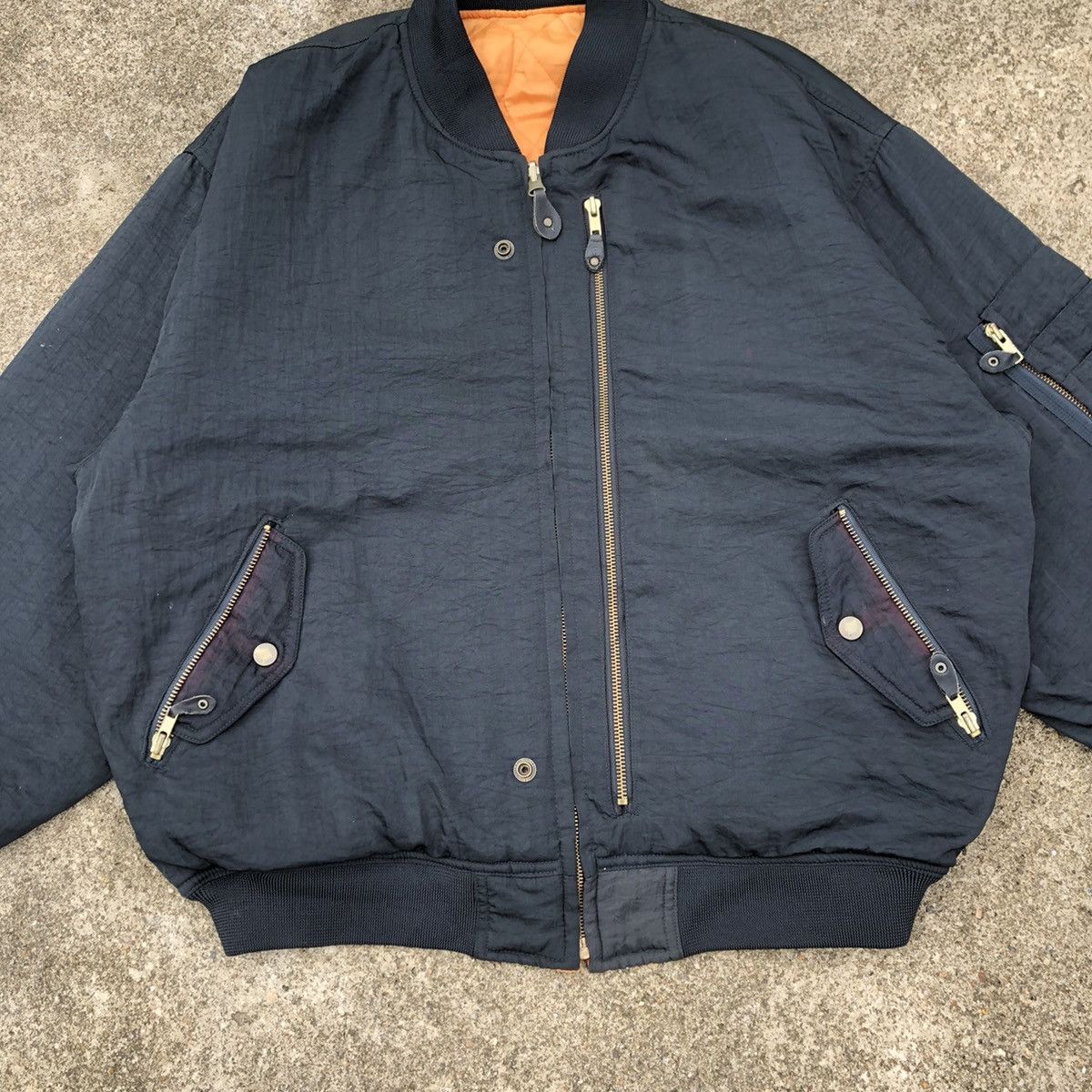 Japanese Brand × Vintage 🔥Rare🔥🇯🇵POTLATCH 80-East Reversible Flight Bomber Jacket Size US L / EU 52-54 / 3 - 3 Thumbnail